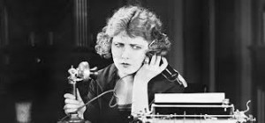 Vintage image of woman on phone