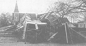 West Side Baptist Church after the explosion, 1950